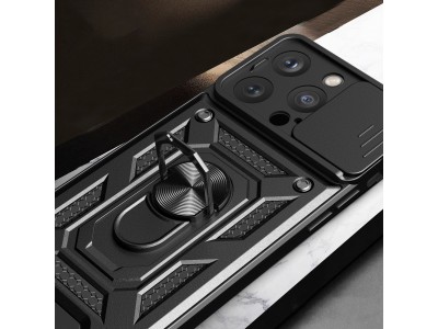 Fusion Ring Camshield II � Ochrann� kryt s ochranou kamery pre iPhone 15 Pro Max (�ierna)