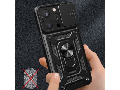 Fusion Ring Camshield II � Ochrann� kryt s ochranou kamery pre iPhone 15 Pro Max (modr�)