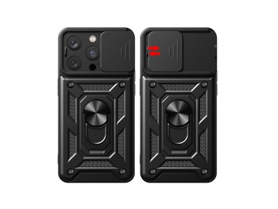 Fusion Ring Camshield II � Ochrann� kryt s ochranou kamery pre iPhone 15 Pro Max (modr�)