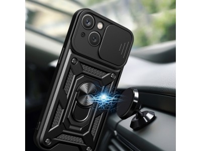 Fusion Ring Camshield II � Ochrann� kryt s ochranou kamery pre iPhone 15 (ru�ov�)