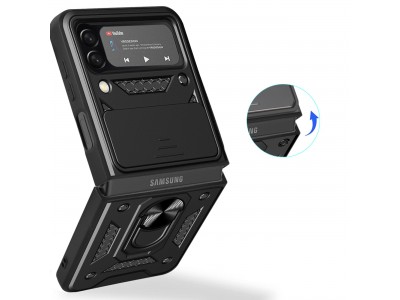 Fusion Ring Camshield II  Ochrann kryt s ochranou kamery pre Samsung Galaxy Z Flip 3 (ierny)