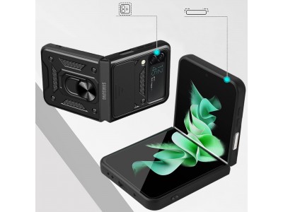 Fusion Ring Camshield II  Ochrann kryt s ochranou kamery pre Samsung Galaxy Z Flip 3 (ierny)