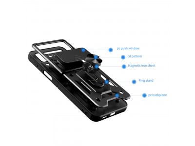 Fusion Ring Camshield II  Ochrann kryt s ochranou kamery pro Samsung Galaxy Z Flip 3 (ern)