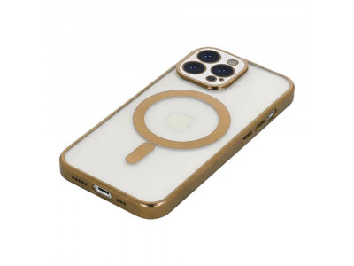 Glitter MagSafe Ultra Clear (zlat�) � Ochrann� kryt (obal) s podporoou MagSafe pre Apple iPhone 14 Pro Max