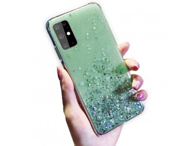 Glue Glitter Case  Ochrann kryt s farebnmi glitrami pre Huawei P40 Lite (zelen)