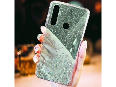 Glue Glitter Case  Ochrann kryt s farebnmi glitrami pre Huawei P40 Lite (zelen)