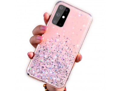 Glue Glitter Case – Ochranný kryt s farebnými glitrami pre Samsung Galaxy A24 4G (ružová)