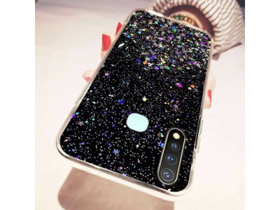 Glue Glitter Case  Ochrann kryt s farebnmi glitrami pre Samsung Galaxy S23+ (ierna)
