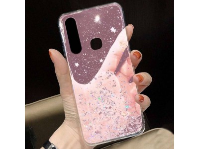 Glue Glitter Case � Ochrann� kryt s farebn�mi glitrami pre Samsung Galaxy S23+ (ru�ov�)