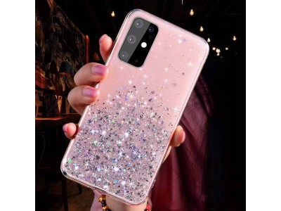 Glue Glitter Case � Ochrann� kryt s farebn�mi glitrami pre Samsung Galaxy S23+ (ru�ov�)
