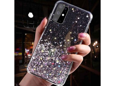 Glue Glitter Case – Ochranný kryt s farebnými glitrami pre Samsung Galaxy S23 (čierna)