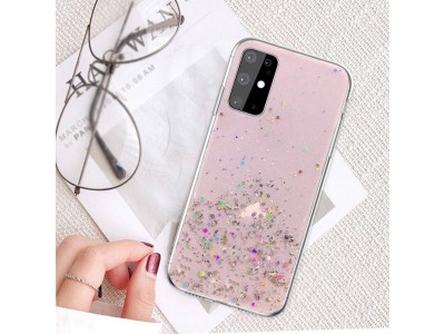 Glue Glitter Case � Ochrann� kryt s farebn�mi glitrami pre Xiaomi Poco M4 Pro 4G (ru�ov�)