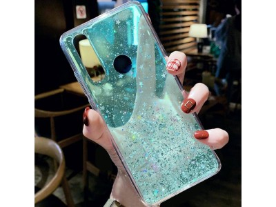 Glue Glitter Case  Ochrann kryt s farebnmi glitrami pre Xiaomi Redmi 10 (zelen)