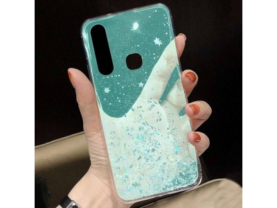 Glue Glitter Case  Ochrann kryt s farebnmi glitrami pro Xiaomi Redmi 10 (zelen)