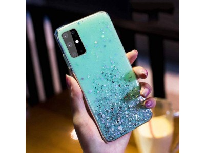 Glue Glitter Case � Ochrann� kryt s farebn�mi glitrami pro Xiaomi Redmi 12C / Redmi 11A (zelen�)