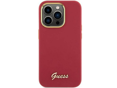 Guess Fashion Cover  Luxusn ochrann kryt pre APPLE IPHONE 15 PRO MAX Script & Frame (GUHCP15XSMBSLM) red (erven)