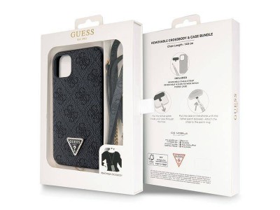 Guess Fashion Cover � Luxusn� ochrann� kryt pre IPHONE 11 / XR Crossbody (GUHCN61P4TDSCPK) black (�ierna)