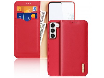 Hivo Leather Case (červená) – Luxusné ochranné puzdro z pravej kože pre Samsung Galaxy S23+