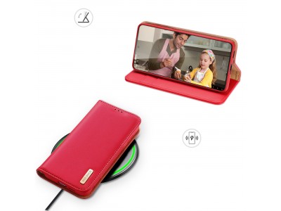 Hivo Leather Case (�erven�) � Luxusn� ochrann� puzdro z pravej ko�e pre Samsung Galaxy S23+