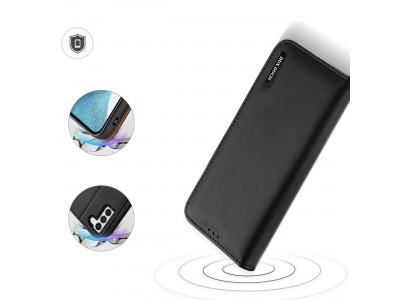 Hivo Leather Case (�ierna) � Luxusn� ochrann� puzdro z pravej ko�e pre Samsung Galaxy S23