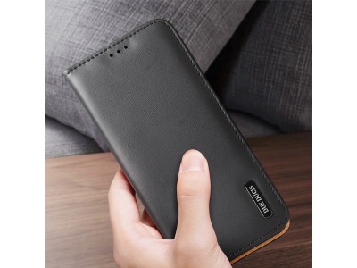 Hivo Leather Case (�ierna) � Luxusn� ochrann� puzdro z pravej ko�e pre Samsung Galaxy S23