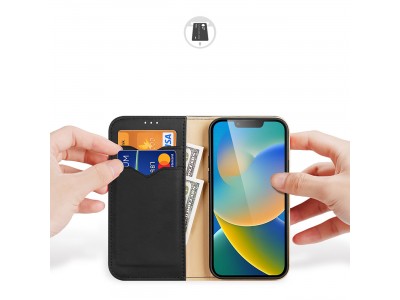 Hivo Leather Case (�ierna) � Luxusn� ochrann� puzdro z pravej ko�e pre iPhone 14 Plus