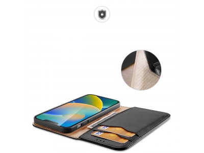 Hivo Leather Case (�ierna) � Luxusn� ochrann� puzdro z pravej ko�e pre iPhone 14 Plus