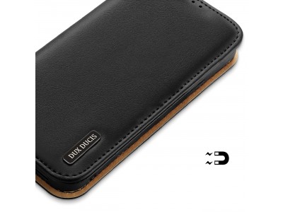 Hivo Leather Case (�ierna) � Luxusn� ochrann� puzdro z pravej ko�e pre iPhone 14 Plus