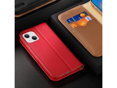 Hivo Leather Case (�ierna) � Luxusn� ochrann� puzdro z pravej ko�e pre iPhone 14 Plus
