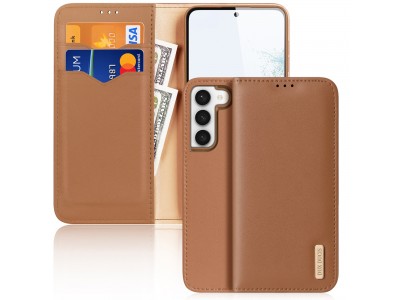 Hivo Leather Case (hnedá) – Luxusní ochranné pouzdro z pravé kůže pre Samsung Galaxy S23