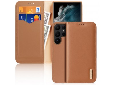 Hivo Leather Case (hned)  Luxusn ochrann pouzdro z prav ke pre Samsung Galaxy S23 Ultra