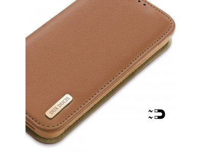 Hivo Leather Case (hned)  Luxusn ochrann pouzdro z prav ke pre iPhone 14