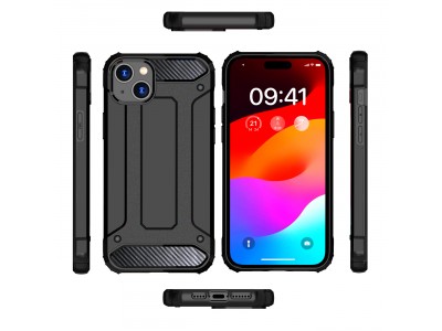 Hybrid Armor Defender (�ierna) - Odoln� ochrann� kryt (obal) na iPhone 15