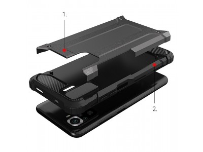 Hybrid Armor Defender (ierny) - Odoln ochrann kryt (obal) na Xiaomi Poco M4 Pro 5G