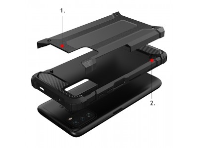 Hybrid Armor Defender (ierny) - Odoln ochrann kryt (obal) na Xiaomi Redmi Note 10 5G