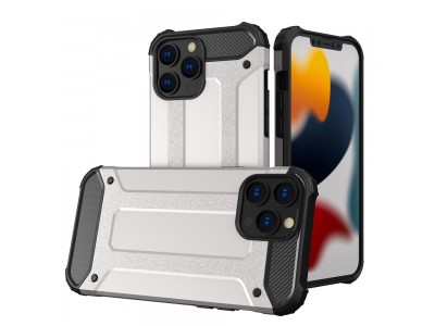 Hybrid Armor Defender (strieborný) - Odolný ochranný kryt (obal) na iPhone 13 Pro Max