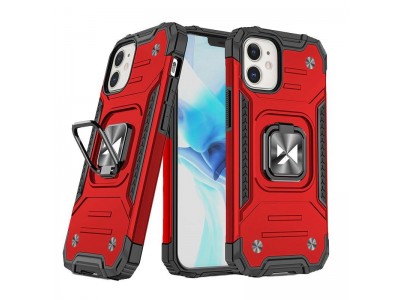 Hybrid Ring Defender (červený) - Odolný kryt (obal) na iPhone 14 Plus