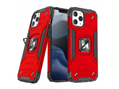 Hybrid Ring Defender (červený) - Odolný kryt (obal) na iPhone 14 Pro