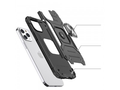 Hybrid Ring Defender (�erven�) - Odoln� kryt (obal) na iPhone 14 Pro
