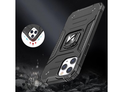 Hybrid Ring Defender (�ierny) - Odoln� kryt (obal) na iPhone 13 mini