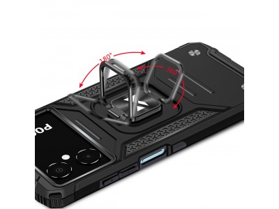 Hybrid Ring Defender (ierny) - Odoln kryt (obal) na Samsung Galaxy A03