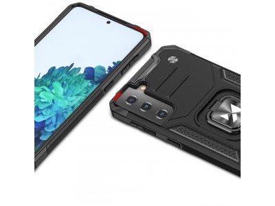 Hybrid Ring Defender (�ern�) - Odoln� kryt (obal) na Samsung Galaxy S22+ (S22 Plus)