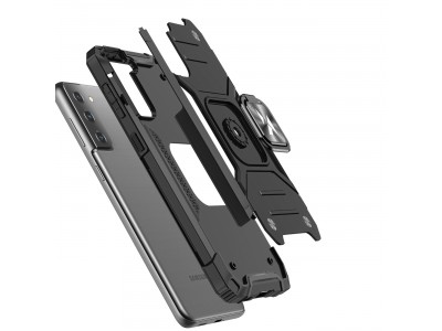Hybrid Ring Defender (�ern�) - Odoln� kryt (obal) na Samsung Galaxy S22+ (S22 Plus)