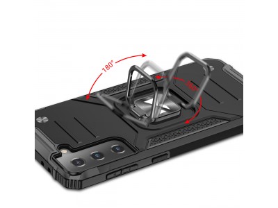 Hybrid Ring Defender (�ern�) - Odoln� kryt (obal) na Samsung Galaxy S22+ (S22 Plus)