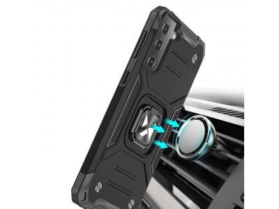 Hybrid Ring Defender (�ern�) - Odoln� kryt (obal) na Samsung Galaxy S22+ (S22 Plus)