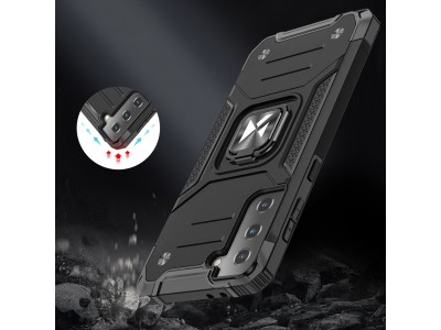 Hybrid Ring Defender (�ern�) - Odoln� kryt (obal) na Samsung Galaxy S22+ (S22 Plus)