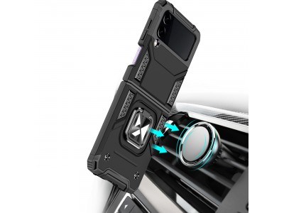 Hybrid Ring Defender (ierny) - Odoln kryt (obal) na Samsung Galaxy Z Flip 4