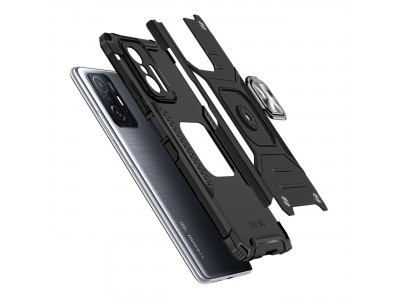 Hybrid Ring Defender (ierny) - Odoln kryt (obal) na Xiaomi Mi 11T / 11T Pro