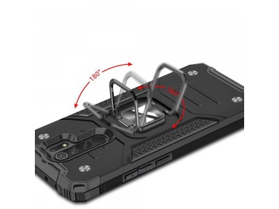 Hybrid Ring Defender (ierny) - Odoln kryt (obal) na Xiaomi Redmi Note 9