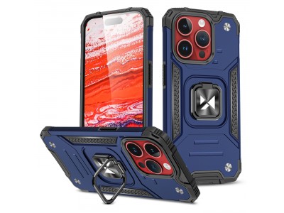 Hybrid Ring Defender (modrá) - Odolný kryt (obal) na iPhone 15 Pro Max